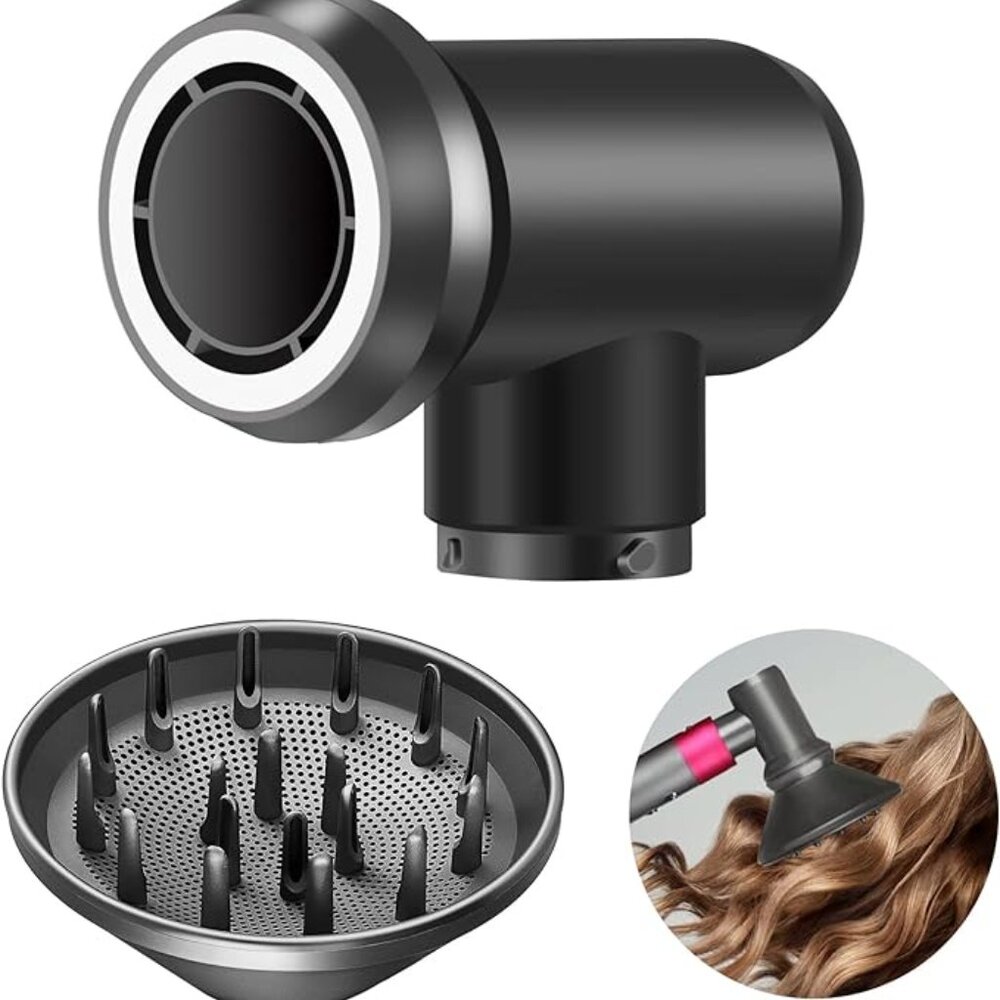Diffuser and Adaptor for Dyson Air wrap Styler Into A Hair Dryer Combination
